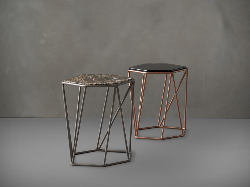 Design bedside table Cruz with esagonal top